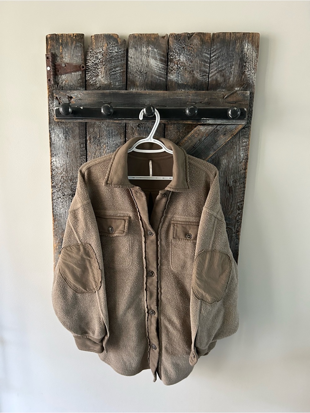 Women's Free People Ruby Olive Green Fleece Button-Up Jacket